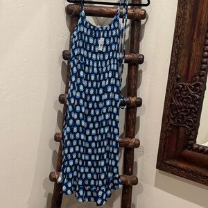 J. Crew Navy and Blue Floral Dress